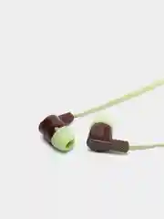 Зеленый наушники  L-2 с микрофоном,  вакуумные