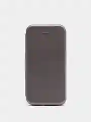 Серебряный чехол-книжка для iPhone 5, iPhone5S, iPhone SE, на магните