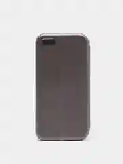 Серебряный чехол-книжка для iPhone 5, iPhone5S, iPhone SE, на магните