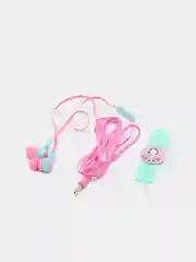Розовый наушники с микрофоном вакуумные EE-62