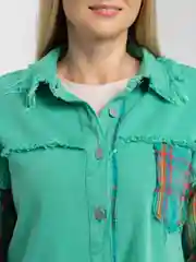 Бирюзовый рубашка джинсовая oversize