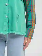 Бирюзовый рубашка джинсовая oversize