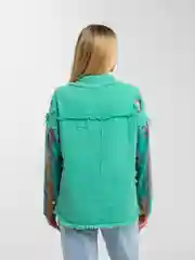 Бирюзовый рубашка джинсовая oversize
