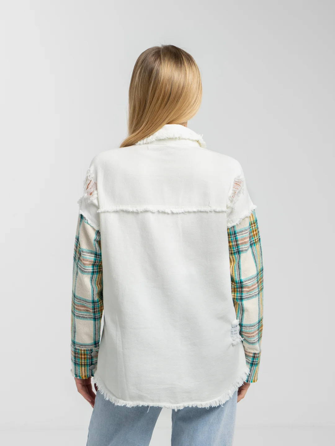 Белый рубашка джинсовая oversize