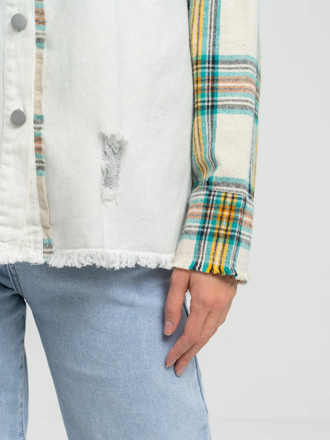 Белый рубашка джинсовая oversize