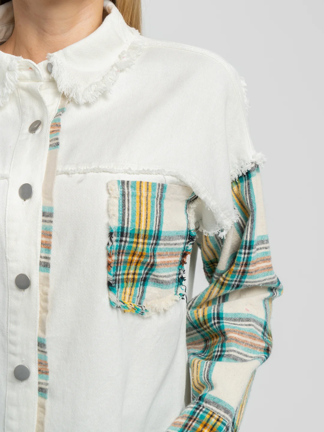 Белый рубашка джинсовая oversize