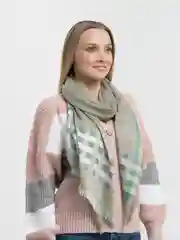 Оливковый шарф женский, с люрексом