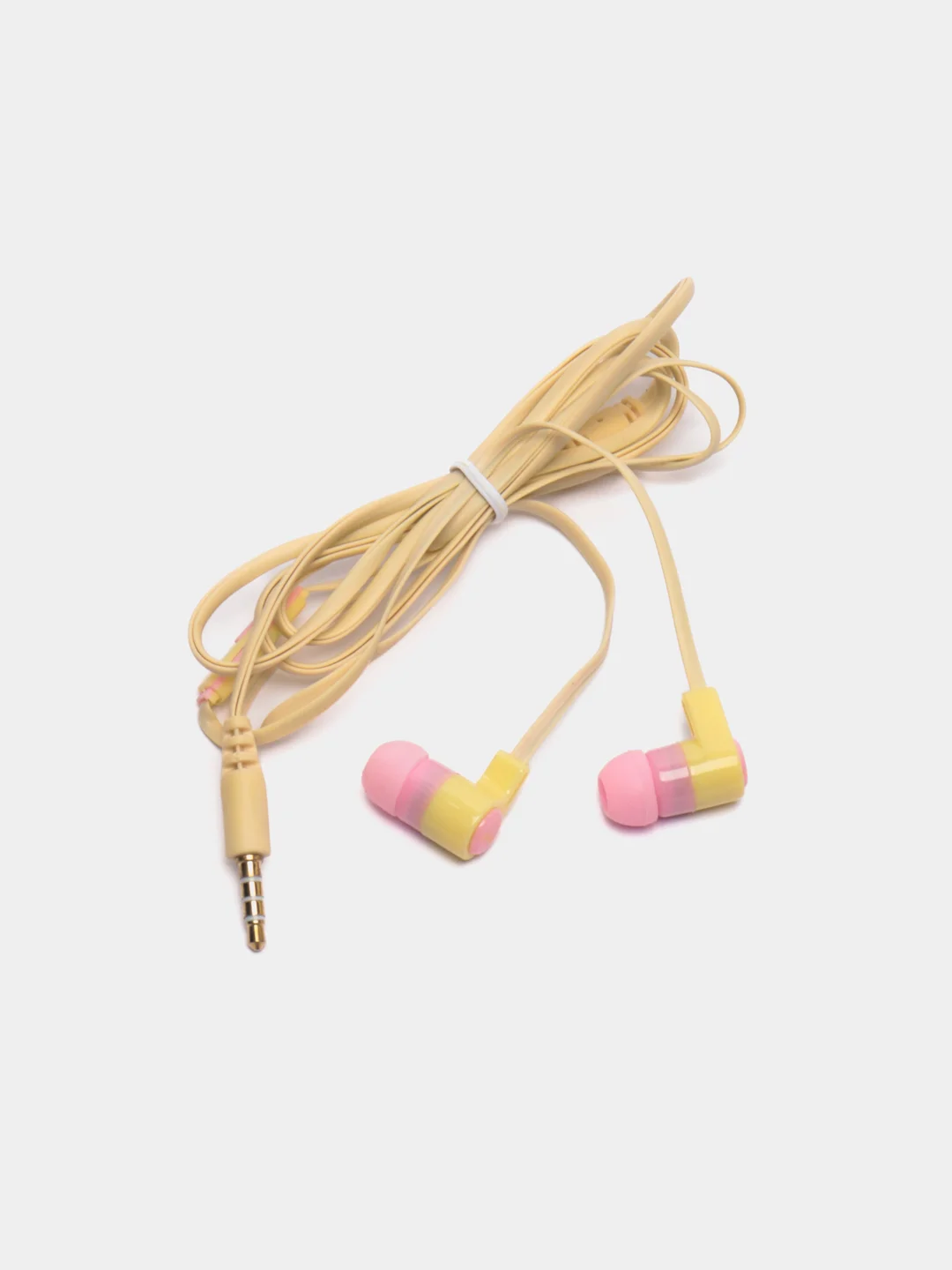Желтый наушники вакуумные с микрофоном EE-25