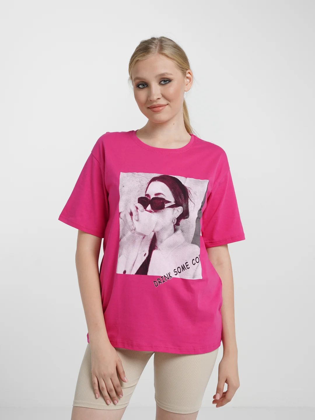 Вишнёвый футболка Oversize