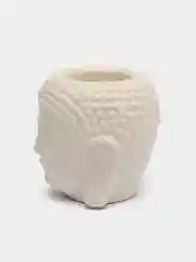 Белый бетонное кашпо "Будда"