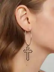 Серебряный серьги-подвески с крестами