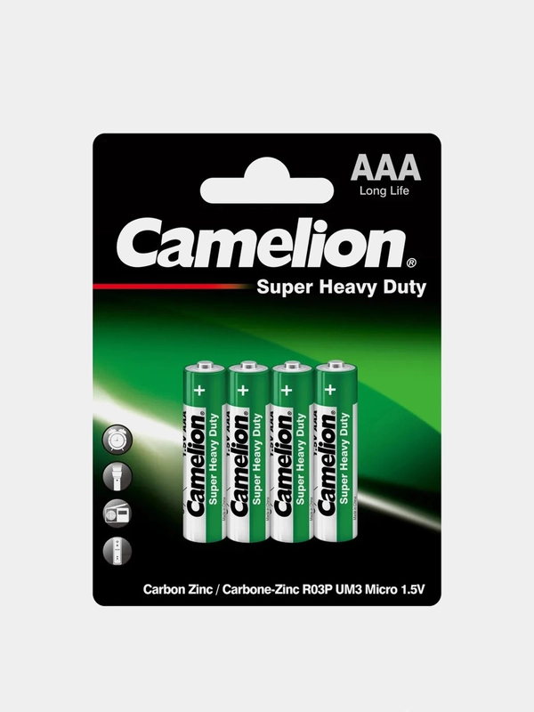 Батарейки солевые AAA Camelion R03P-BP4G Super Heavy Duty, 4 штуки