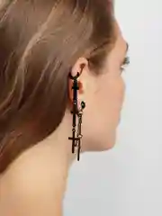 Черный серьги-подвески с крестами
