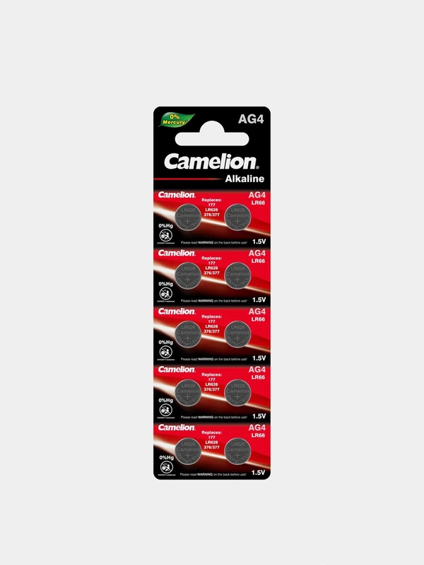 Батарейки щелочные дисковые Camelion AG4-BP10 SR626W, 10 штук