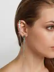 Серебряный серьги-подвески с крестами