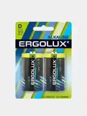 Батарейки алкалиновые Ergolux LR20 BL-2, "D", LR20, 2шт