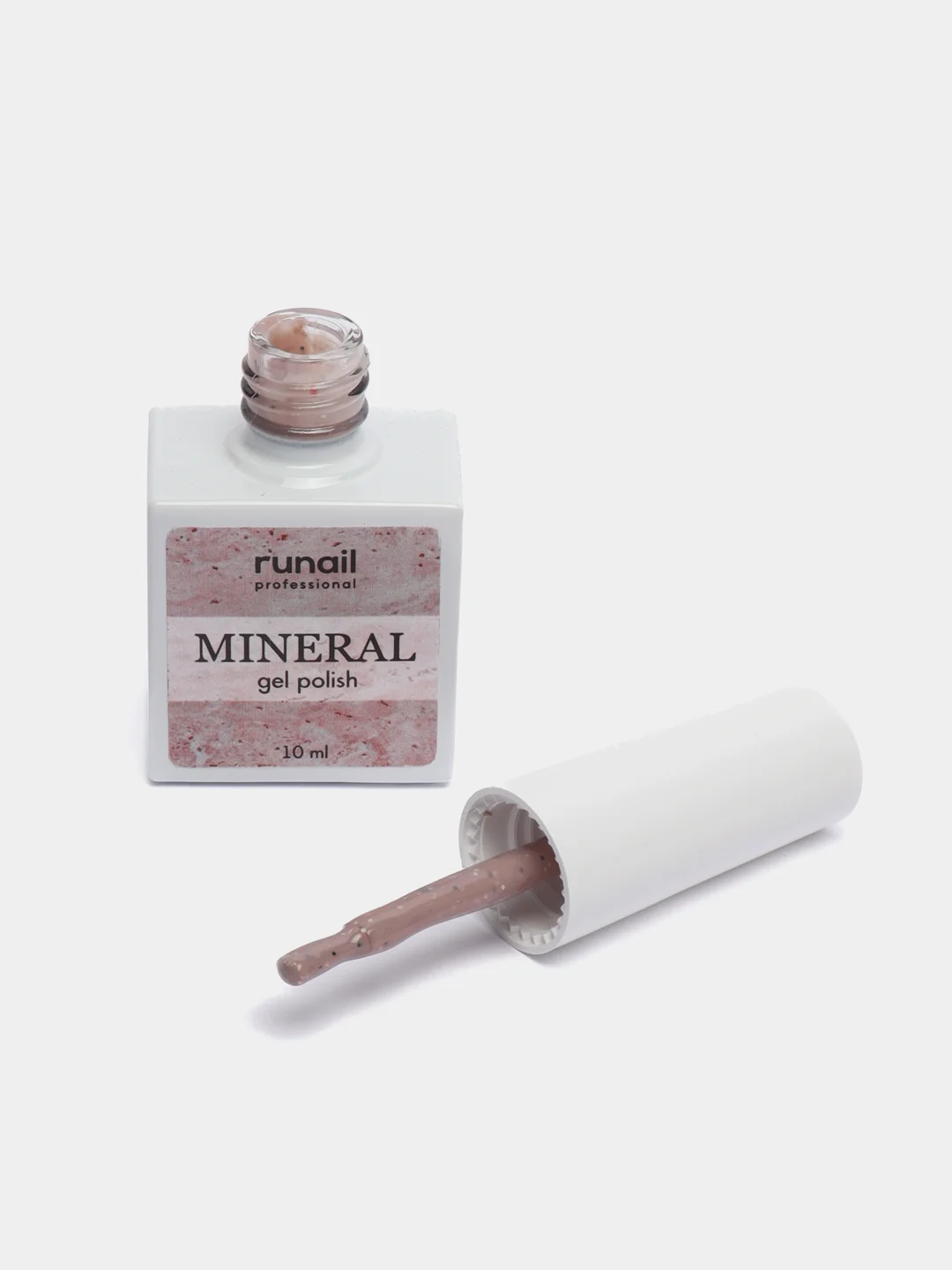Бежевый меланж гель лак Runail Professional "Mineral", с текстурой природного камня