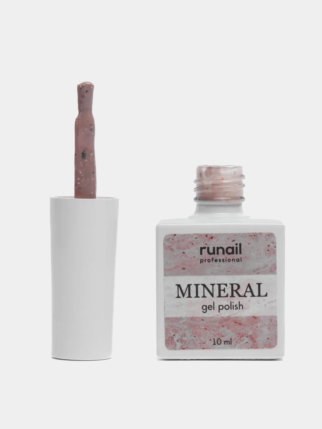 Бежевый меланж гель лак Runail Professional "Mineral", с текстурой природного камня