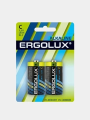 Батарейки алкалиновые Ergolux LR14 BL-2, "С" LR14, 2 шт