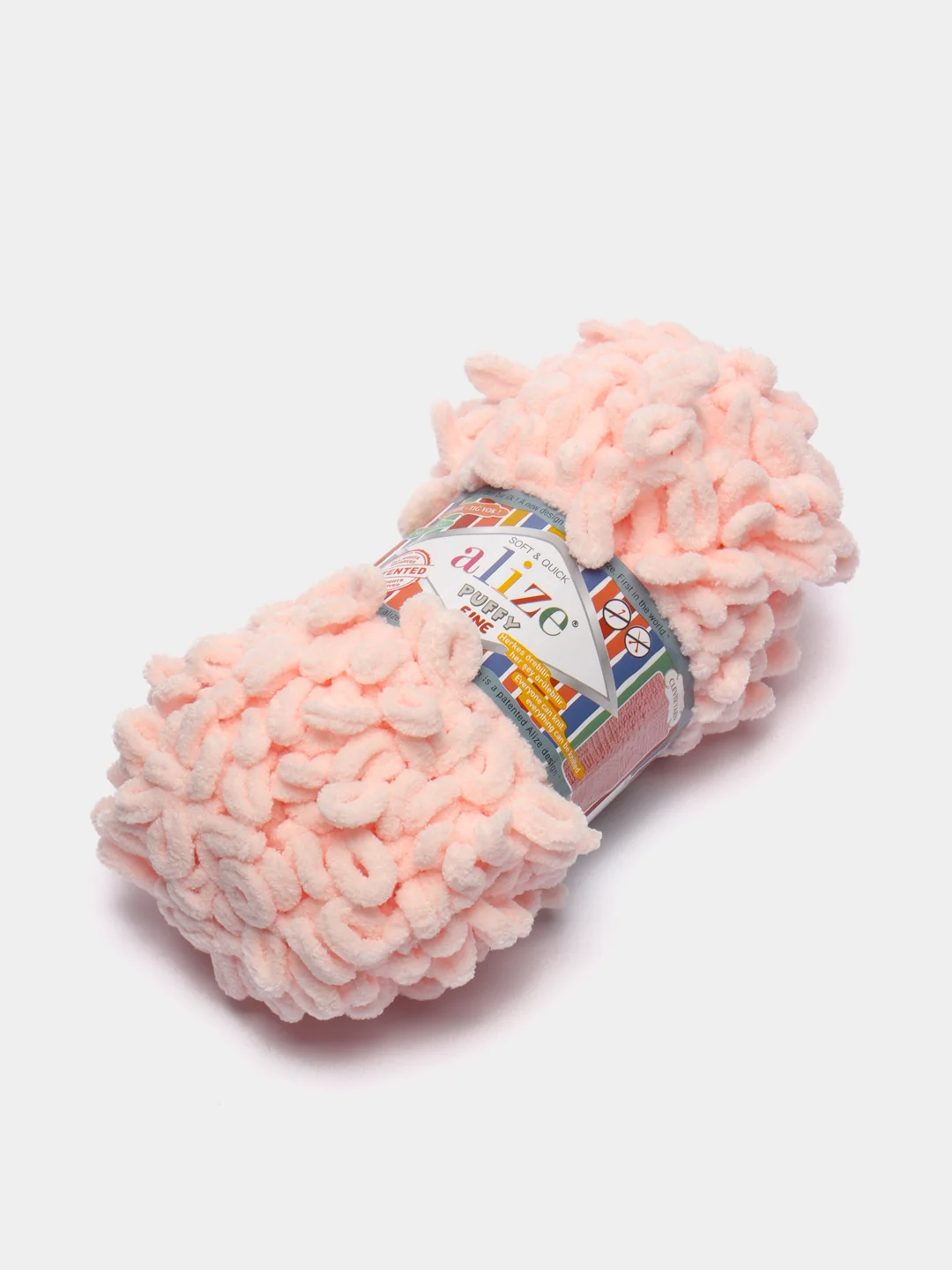 Пудровый пряжа Alize "Puffy Fine", микрополиэстер, 100 г, 14,5 м