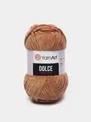 Коричневый пряжа YarnArt Dolce плюшевая, микрополиэстер, 100 г, 120 м