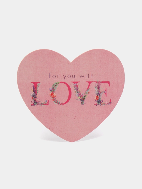 Открытка-мини "FOR YOU WITH LOVE", 7,1 x 6,1 см