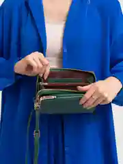 Зеленый женская сумка клатч для телефона через плечо