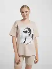 Бежевый футболка Oversize