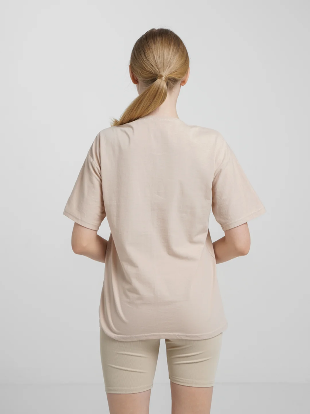 Бежевый футболка Oversize