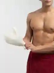 Набор для бани и сауны, светлый из войлока, 3 предмета
