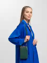 Зеленый женская сумка клатч для телефона через плечо