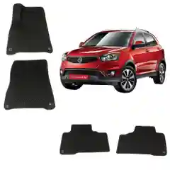 Черный автомобильные 3D-коврики EVA / ЕВА / ЭВА для Ssang Yong Action 2 / Санг Ёнг Актион 2