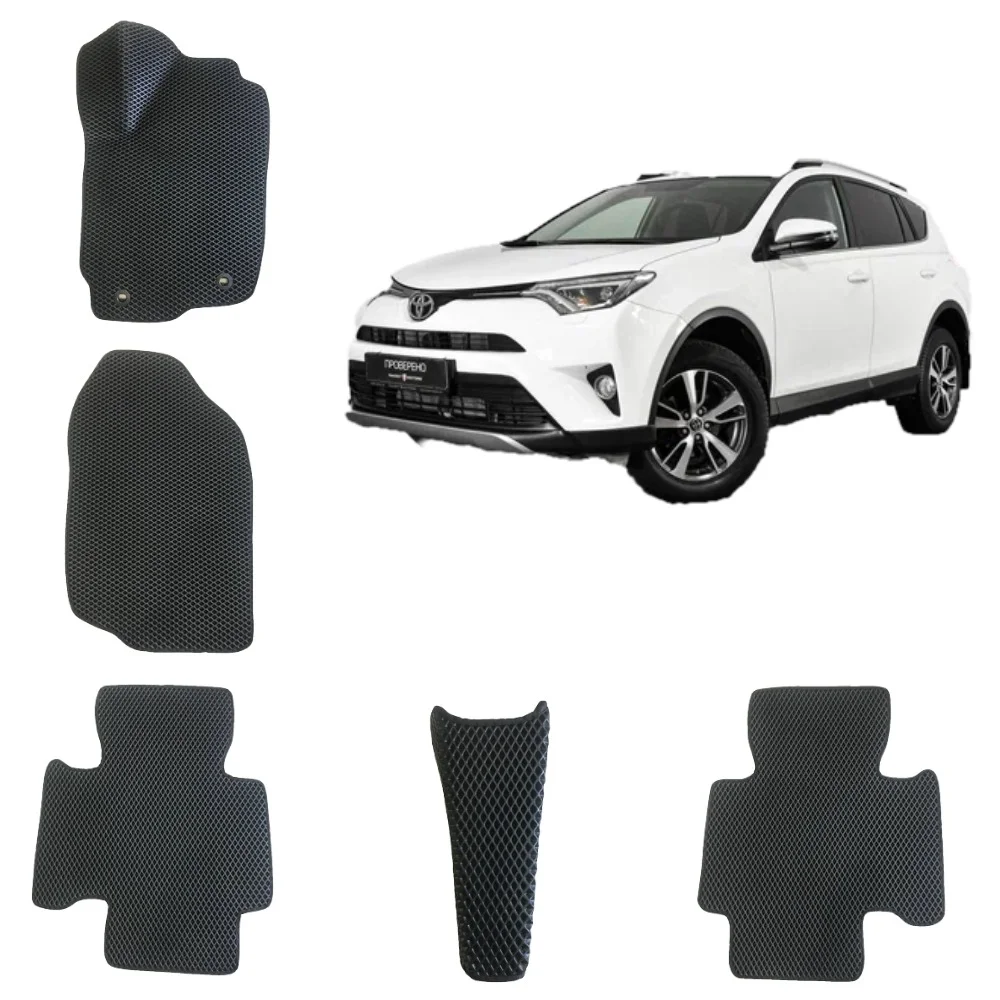 Черный автомобильные 3D-коврики EVA для Toyota Rav 4 ,4 поколение / Тойота Рав 4, 4 поколение