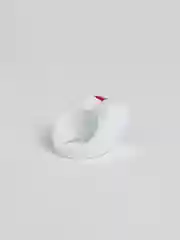 Белый кольцо акриловое "Сердце"