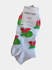 Белый носки короткие с принтом, унисекс