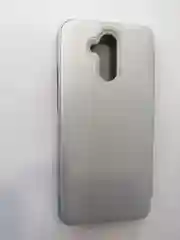 Серебряный чехол-книжка Huawei mate 20 liteс дизайном с зеркальной поверхностью,с подставкой