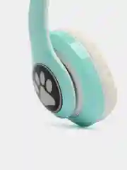 Бирюзовый беспроводные Bluetooth наушники с кошачьими светящимися ушками, STN-28