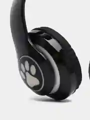 Черный беспроводные Bluetooth наушники с кошачьими светящимися ушками, STN-28
