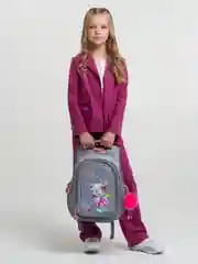 Вишнёвый рюкзак для девочки, с анатомической спинкой