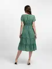 Зеленый платье с цветочным принтом
