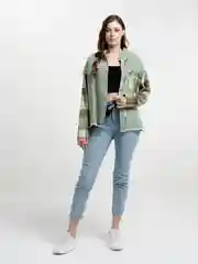 Бирюзовый рубашка джинсовая oversize