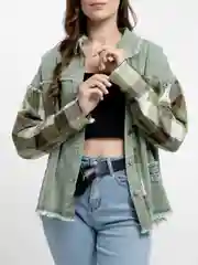 Бирюзовый рубашка джинсовая oversize
