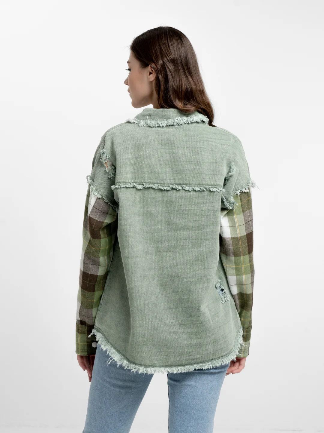 Бирюзовый рубашка джинсовая oversize