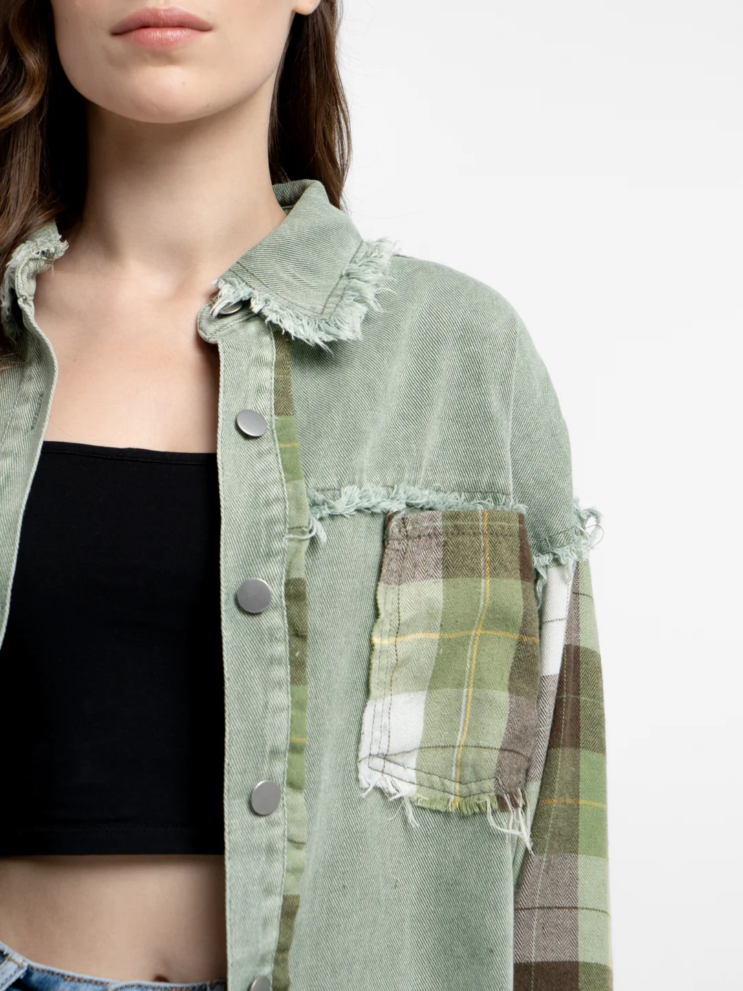 Бирюзовый рубашка джинсовая oversize