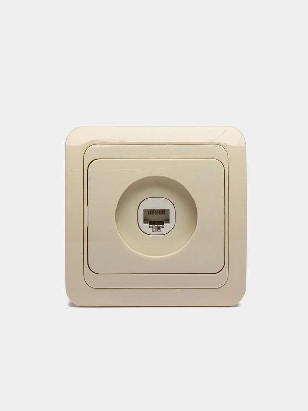 Розетка компьютерная CAT5E RJ45, крем, PWM