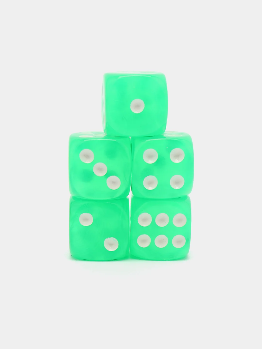 Лайм кости игральные, прозрачные, 3 размера