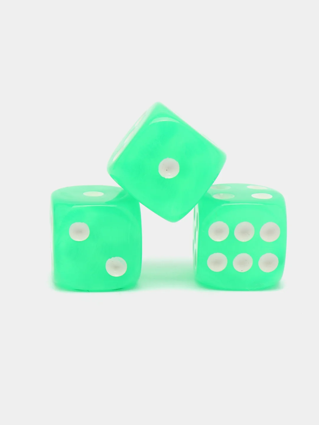 Лайм кости игральные, прозрачные, 3 размера