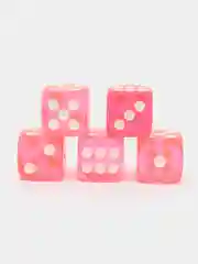 Кораллово-розовый кости игральные, прозрачные, 3 размера