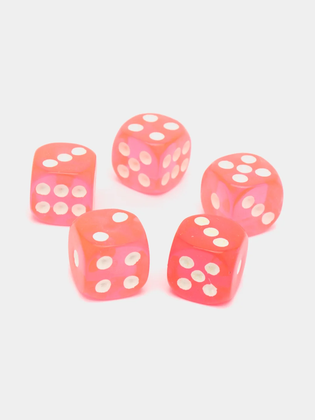 Кораллово-розовый кости игральные, прозрачные, 3 размера