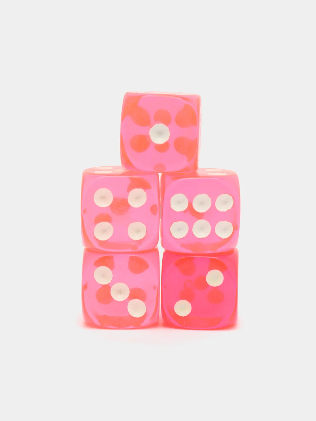 Кораллово-розовый кости игральные, прозрачные, 3 размера